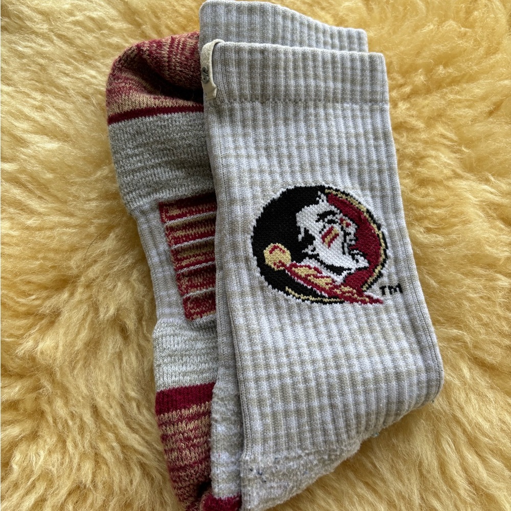 FSU Gray and Maroon Logo Socks